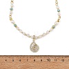 Ocean Brass Pave Clear Cubic Zirconia Conch Shell Shape Pendant Necklaces NJEW-JN06421-4