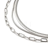 Titanium Steel Chains Three Layers Necklaces NJEW-D054-01A-01P-4