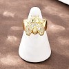 Ladybug Brass Micro Pave Cubic Zirconia Cuff Rings for Women RJEW-A088-09A-G-3