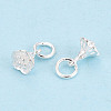 925 Sterling Silver Flower Charms STER-T009-11S-2
