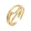 Rack Plating Brass Cuff Rings for Women RJEW-M028-57G-2