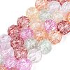 Transparent Crackle Glass Beads Strands GLAA-Q115-03B-1
