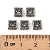 Brass Rhinestone Spacer Beads RB-A013-6x6-01B-NF-4