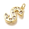 Brass Micro Pave Clear Cubic Zirconia Pendants KK-G521-01G-S-2