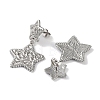 Non-Tarnish Texture Star 304 Stainless Steel Dangle Earrings EJEW-L283-044P-2