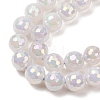Electroplated Natural Agate Beads Strands G-B191-A07-10mm-01-3
