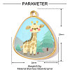 Printed 304 Stainless Steel Pendants STAS-OY002-16G-01-2