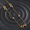 304 Stainless Steel Clear Cubic Zirconia Infinity Link Chain Necklaces for Women NJEW-C069-01G-2