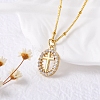 Brass Clear Cubic Zirconia Pendant Necklaces for Women NJEW-D305-03G-01-1
