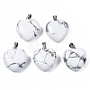 Natural Howlite Pendants G-N0325-12C-2