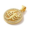 Zodiac Theme Brass Micro Pave Cubic Zirconia Pendants KK-M273-05J-G-2