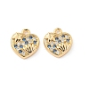 Brass Micro Pave Cubic Zirconia Charms X1-KK-C099-01C-G-1
