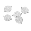 Anti-Tarnish Stainless Steel Flat Round Connector Charms PW-WGBC551-07-1