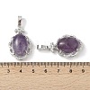 Natural Amethyst Oval Pendants G-NH0025-15P-08-3