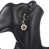 Flower 304 Stainless Steel Cubic Zirconia Dangle Stud Earrings EJEW-TA00800-02-3