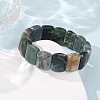 Natural Moss Agate Beads Stretch Bracelets for Women Men BJEW-A168-02-3
