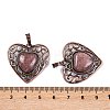 Natural & Synthetic  Mixed Gemstone Peach Love Heart Pendants G-G158-01-AB-4