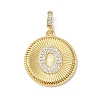 Brass Micro Pave Clear Cubic Zirconia Pendants KK-L253-17G-O-1