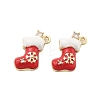 Christmas Theme Brass Micro Pave Cubic Zirconia Pendants KK-L228-30A-G-1