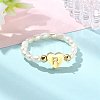 Natural Freshwater Pearl & 304 Stainless Steel Bead Finger Rings RJEW-FS00001-18-4