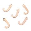 Ion Plating(IP) 304 Stainless Steel Alphabet Charms STAS-H122-J-RG-2