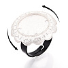Adjustable Flower Alloy & Iron Bezel Cup Ring Base with Rotatable Tray MAK-T012-07S-4