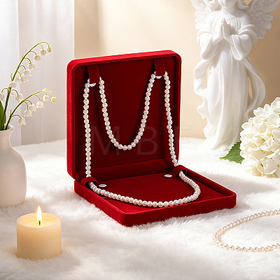 Velvet Pearl Necklace Package Boxes CON-WH0086-264B-1