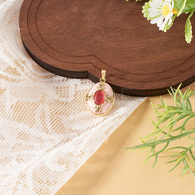 1Pc Brass Enamel Locket Pendants FIND-TA0010-71B-1