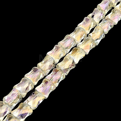 AB Color Plated Transparent Glass Beads Strands EGLA-P051-06A-A08-1