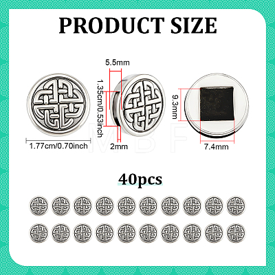 40Pcs Tibetan Style Zinc Alloy Slide Charms FIND-PH0061-43AS-1