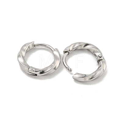 Tarnish Resistant 202 Stainless Steel Twist Huggie Hoop Earrings EJEW-H003-06P-1