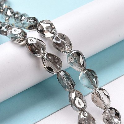 Transparent Electroplate Glass Beads Strands GLAA-C025-02J-1