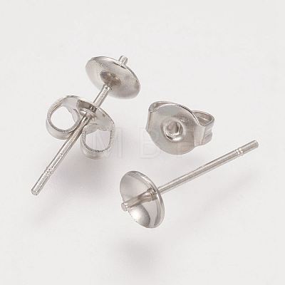 Brass Post Earring Findings X-KK-G010-1