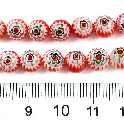 Handmade Millefiori Glass Beads Strands LAMP-N024-29-1