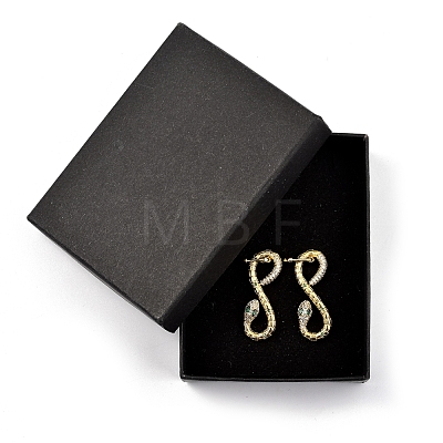 Brass Micro Pave Cubic Zirconia Huggie Hoop Earring EJEW-JE04210-01-1