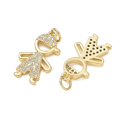 Brass Micro Pave Clear Cubic Zirconia Pendants CU-CBA9AFC-01G-20-1