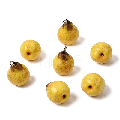 Fruit Theme Resin Pendants RESI-D018-01P-03-1