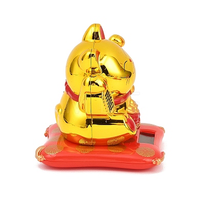 ABS Plastic Solar Powered Maneki-neko Figurines DJEW-B017-01A-03-1