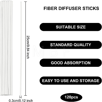 120Pcs Fiber Diffuser Replacement Sticks DIY-BC0005-81A-1