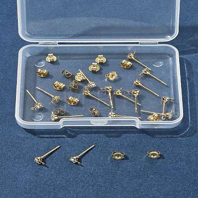 16Pcs Brass Stud Earring Findings KK-FS0001-57-1