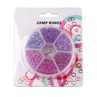 6 Colors Aluminum Wire Open Jump Rings ALUM-JP0001-01C-1
