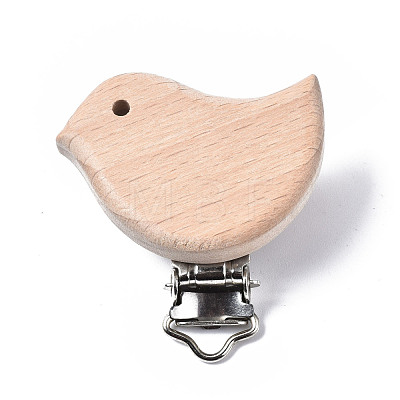 Beech Wood Baby Pacifier Holder Clips WOOD-T015-06-01-1