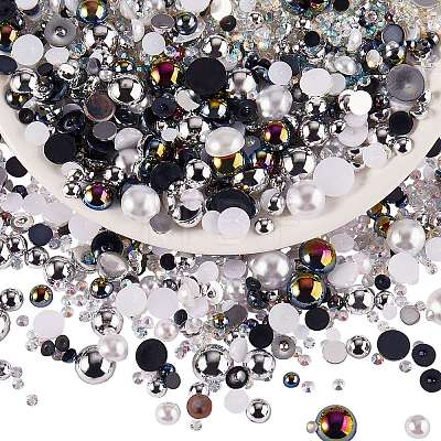 60g Resin patch multi size mixed pearl patch DIY jewelry accessories(2 bags) JX586N-1