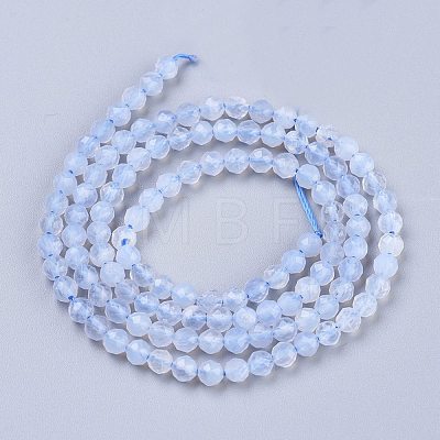 Natural Blue Chalcedony Beads Strands X-G-R475-032-1