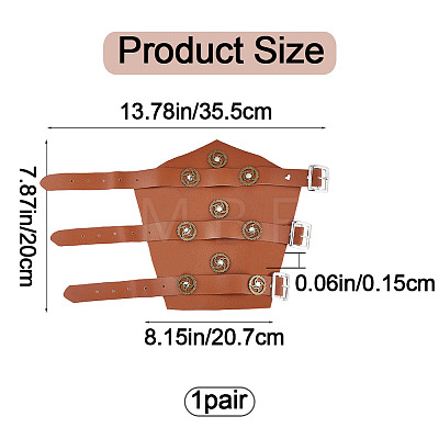 Adjustable PU Leather Cuff Wristband for Bikers AJEW-WH0415-25A-1