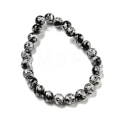 Natural Black Onyx Beads Strands G-C077-8mm-3B-1