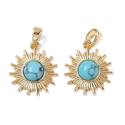 Synthetic Turquoise Pendants KK-Q030-21A-G-1