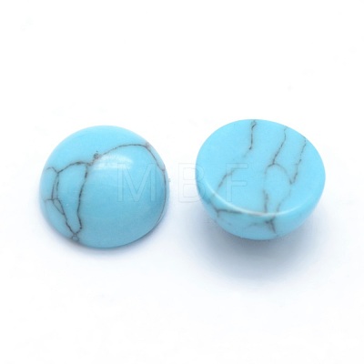 Synthetic Turquoise Cabochons G-P393-R13-6mm-1