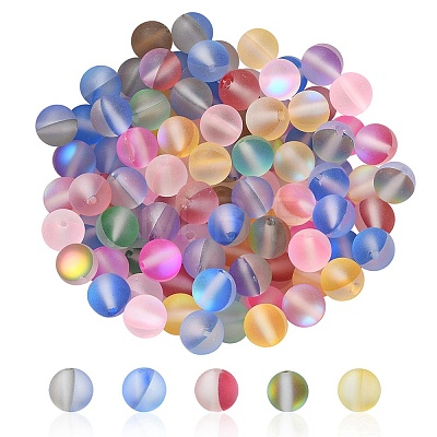 100Pcs Synthetic Moonstone Beads G-YW0001-39A-1