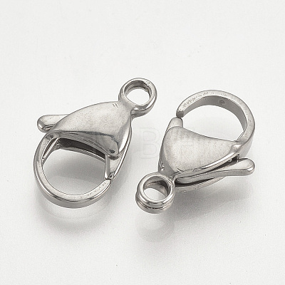 304 Stainless Steel Lobster Claw Clasps X-STAS-T029-9-1